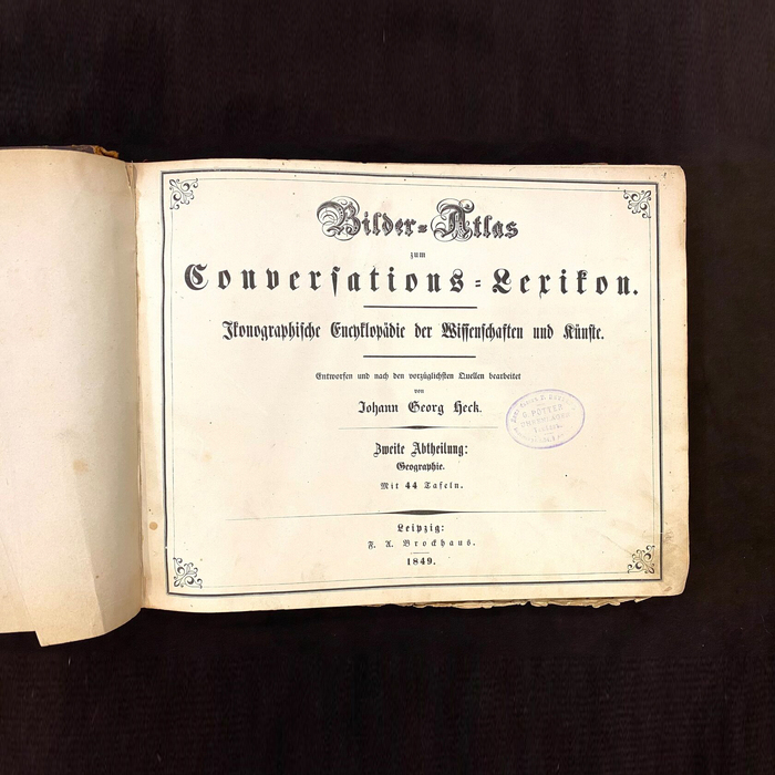 Книга «Иллюстрированный атлас». Brockhaus F.A.,Leipzig, 1849